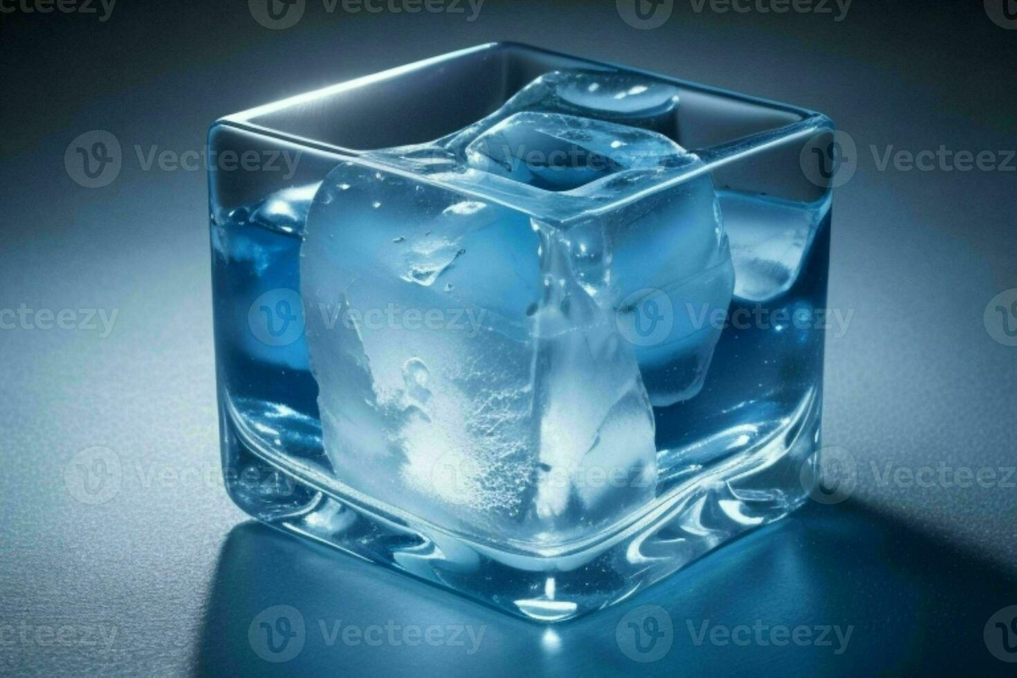Ice cubes. AI Generative Pro Photo