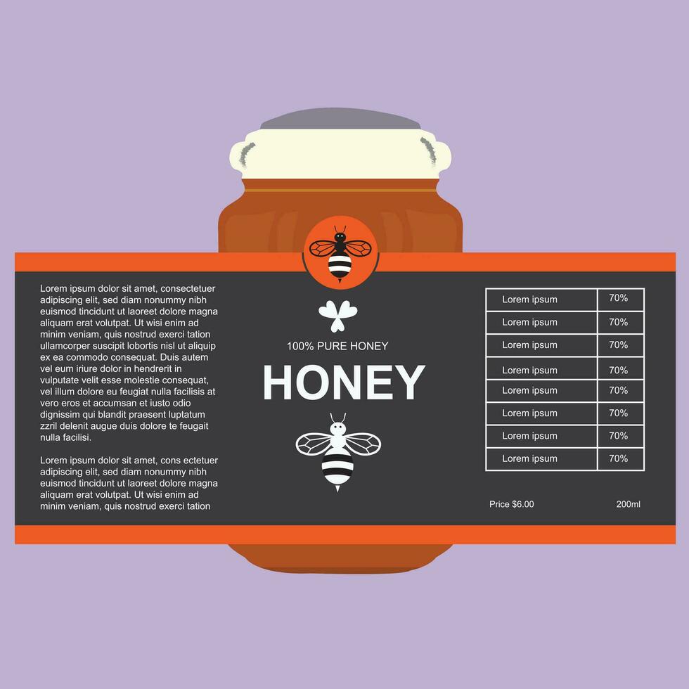Sweet honey template, Product placement label design. Detailed 3d illustrationt vector