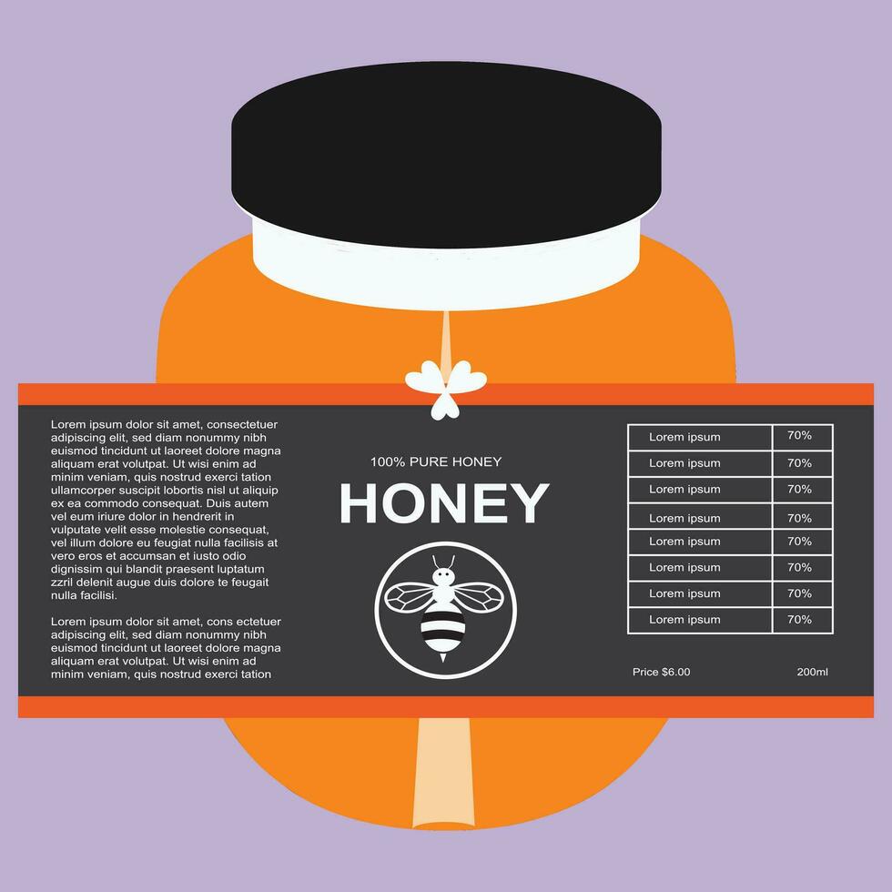 Sweet honey template, Product placement label design. Detailed 3d illustrationt vector