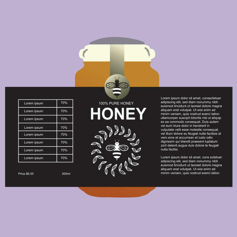 Sweet honey template, Product placement label design. Detailed 3d illustrationt vector