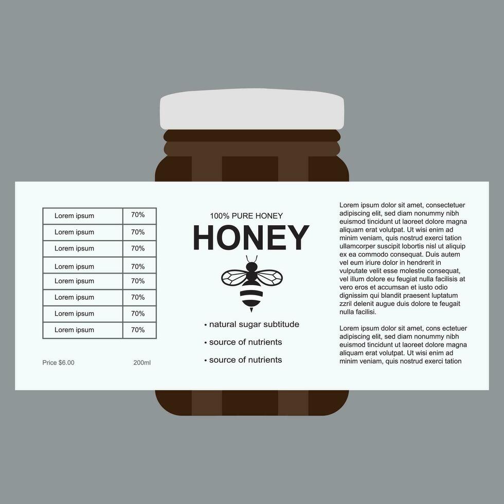 Sweet honey template, Product placement label design. Detailed 3d illustrationt vector