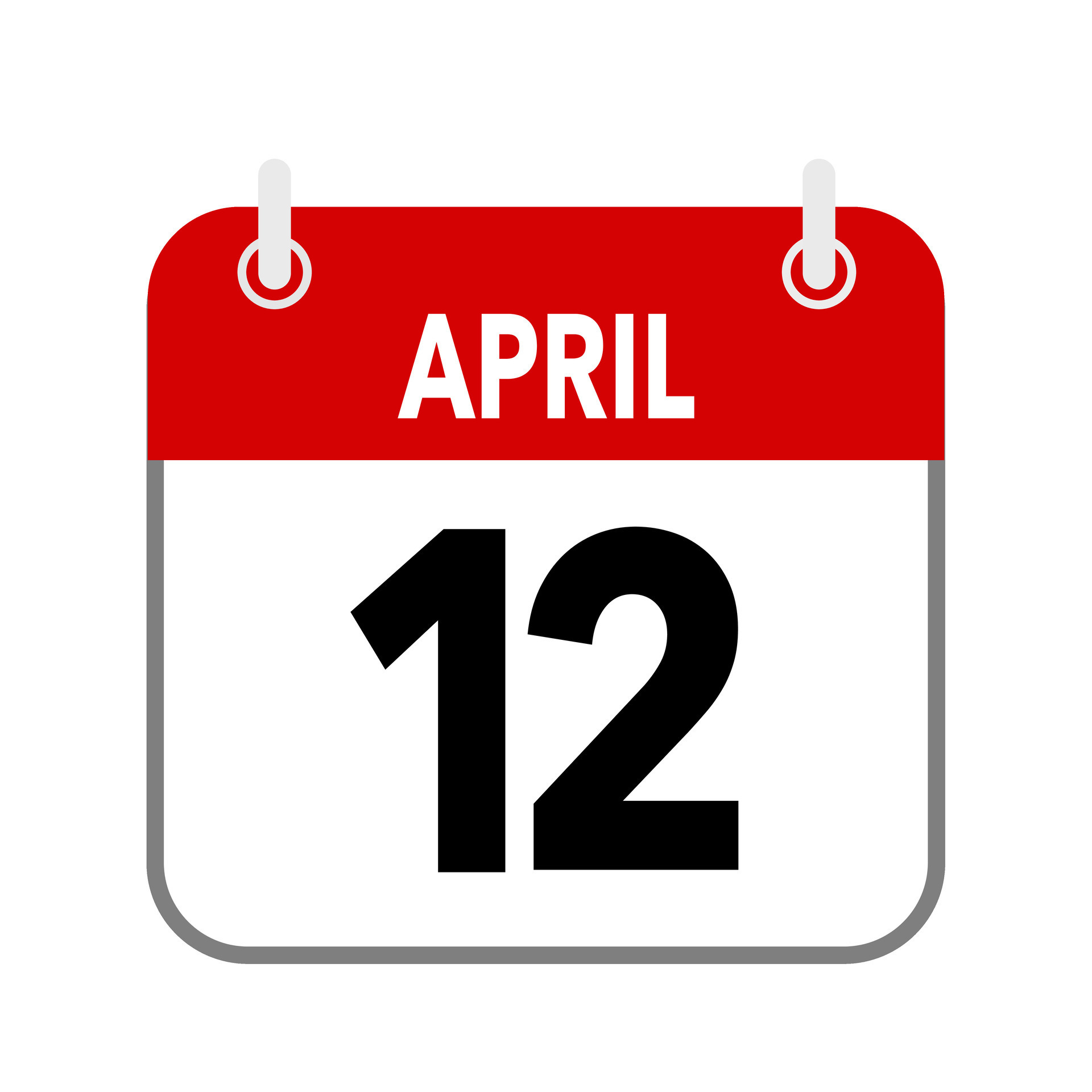 12 April calendar date icon on white background 29799909 Vector Art 12 April calendar date icon on white background 29799909 Vector Art