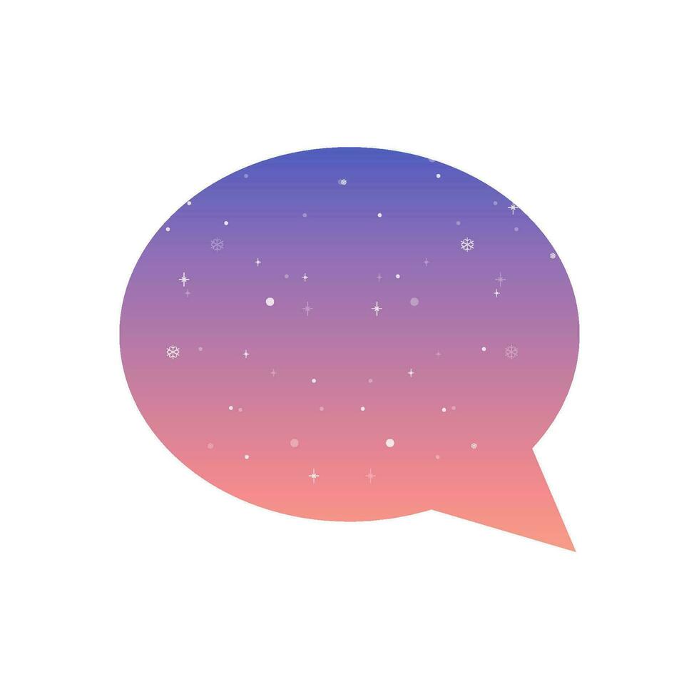Silhouette glittery talking frame, cloud . Gradient blue vector