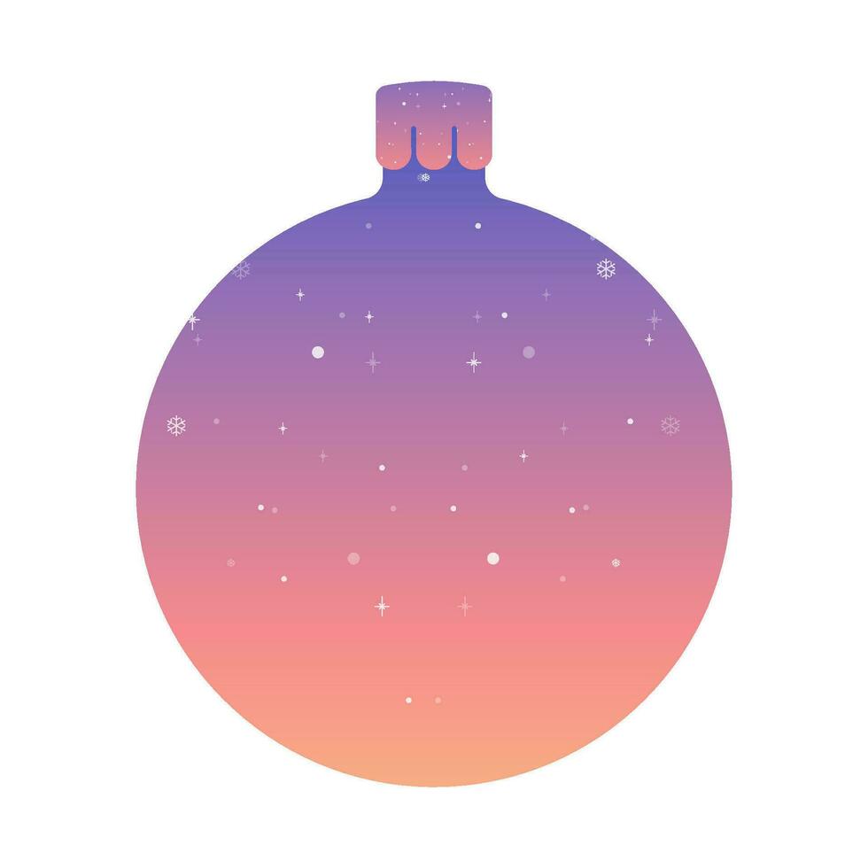Silhouette glittery Christmas tree toy frame . Gradient vector