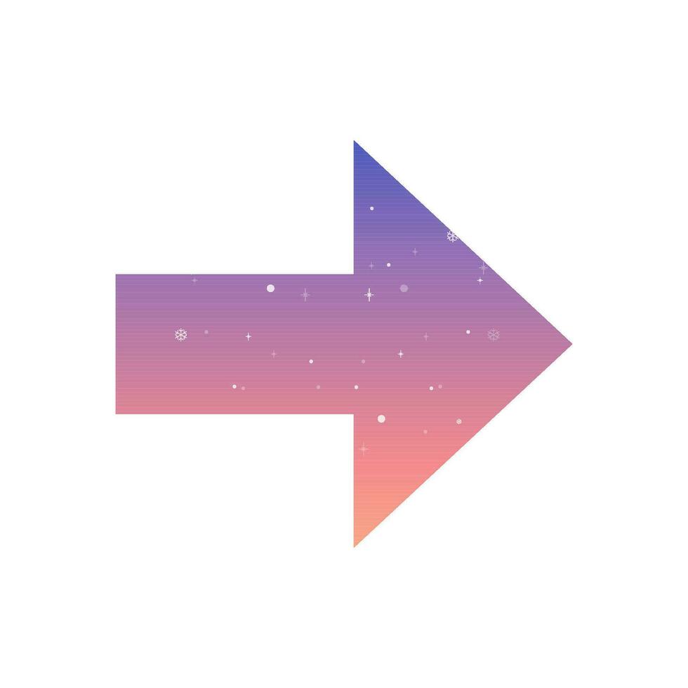 Silhouette shiny arrow . Vector illustration gradient blue and pink