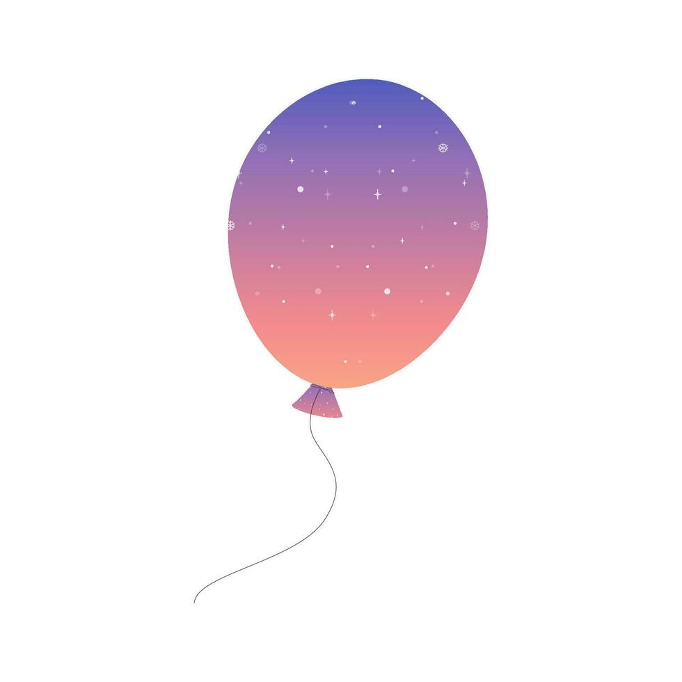 Silhouette shiny balloon . Vector illustration gradient
