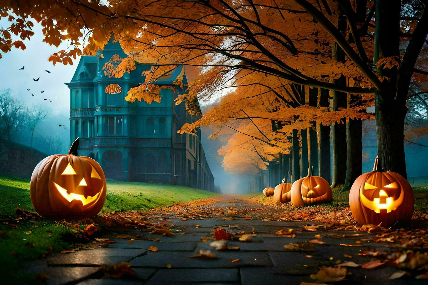 Halloween Wallpaper Ai Generative photo