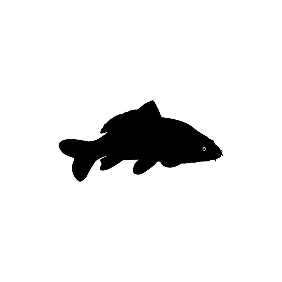 Gold Fish Silhouette, can use for Logo Gram, Art Illustration, Pictogram, Website, Decoration, or Graphic Design Element. Vector Illustration