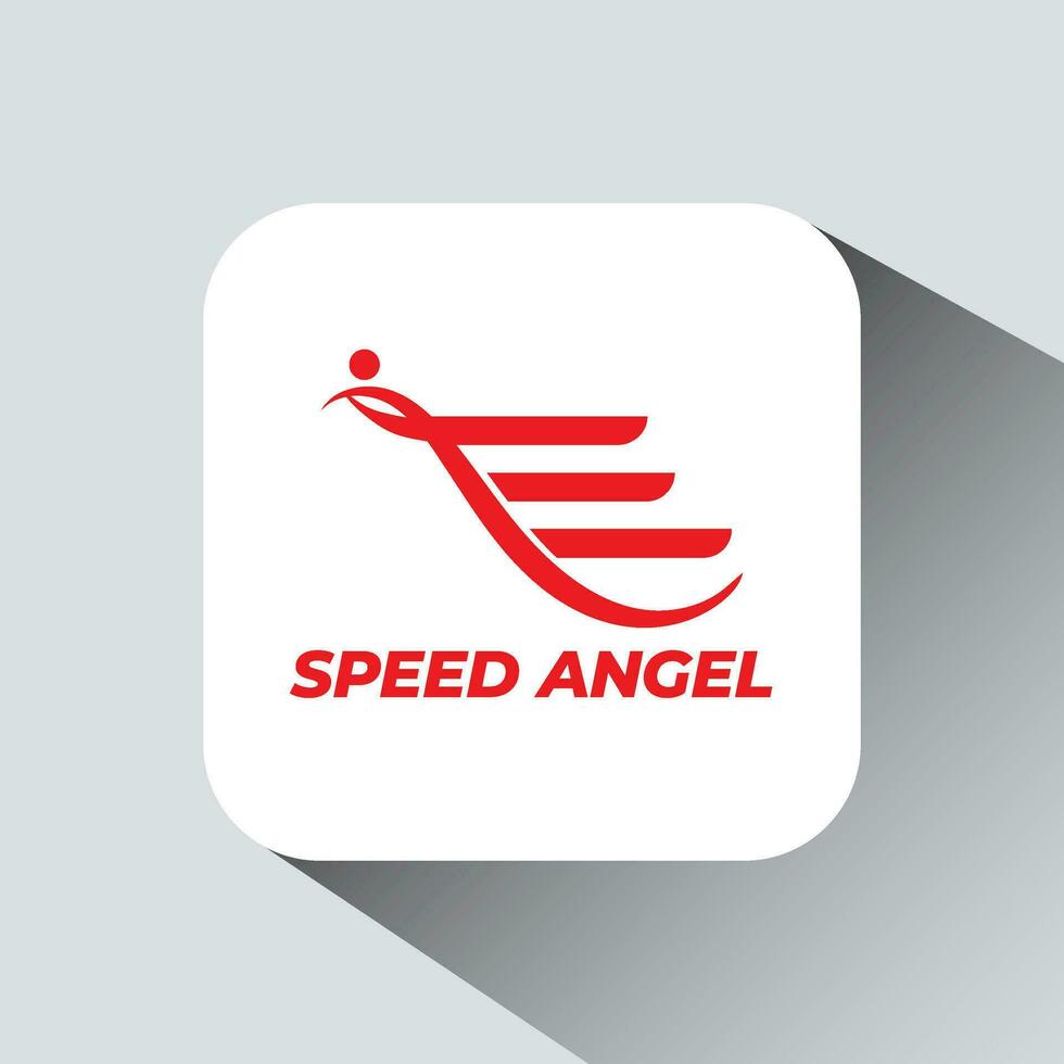 Speed Angel logo design vector template.