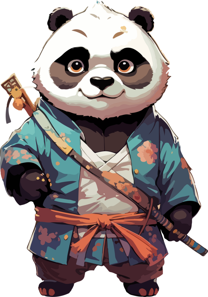 Panda Kung Fu Clip Art with AI Generative png