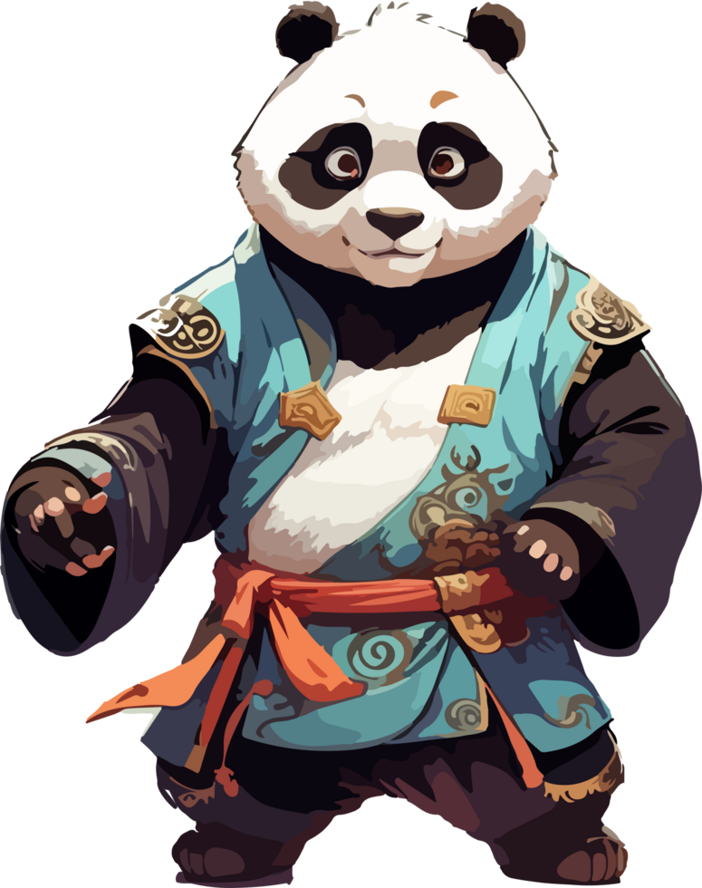 Panda Kung Fu Clip Art PNG AI Generative