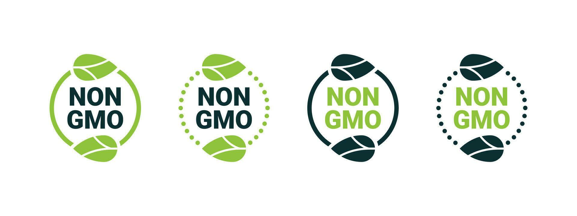 Non GMO labels set. Non GMO emblems. Natural and organic products