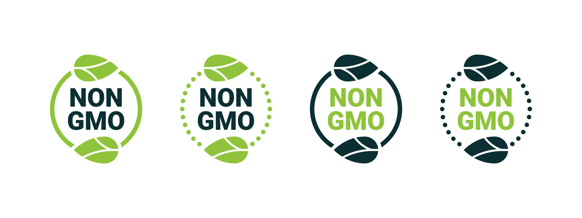 Non GMO labels set. Non GMO emblems. Natural and organic products