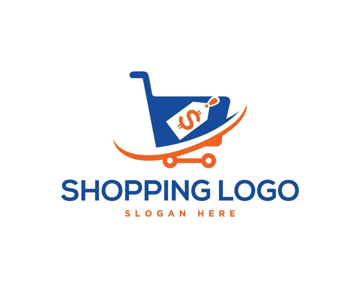 Shopping cart sale logo design vector illustration.