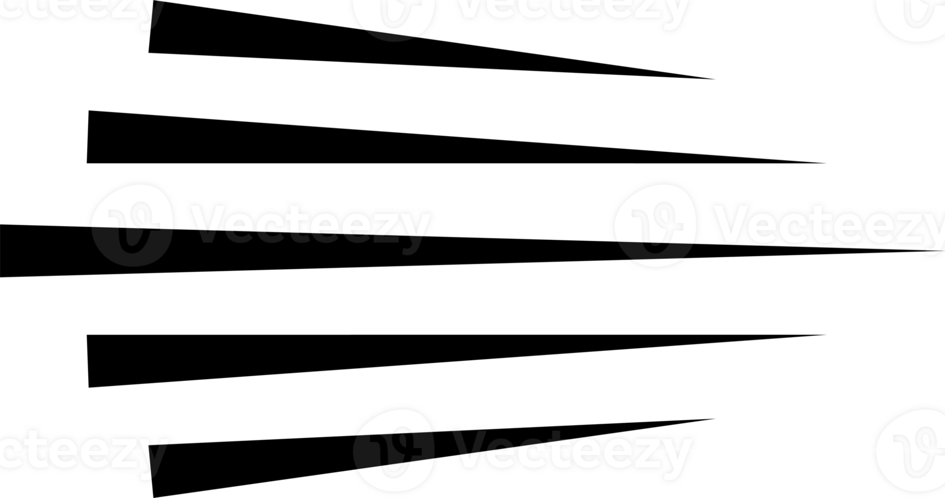 Black speed lines, motion lines. PNG with transparent background