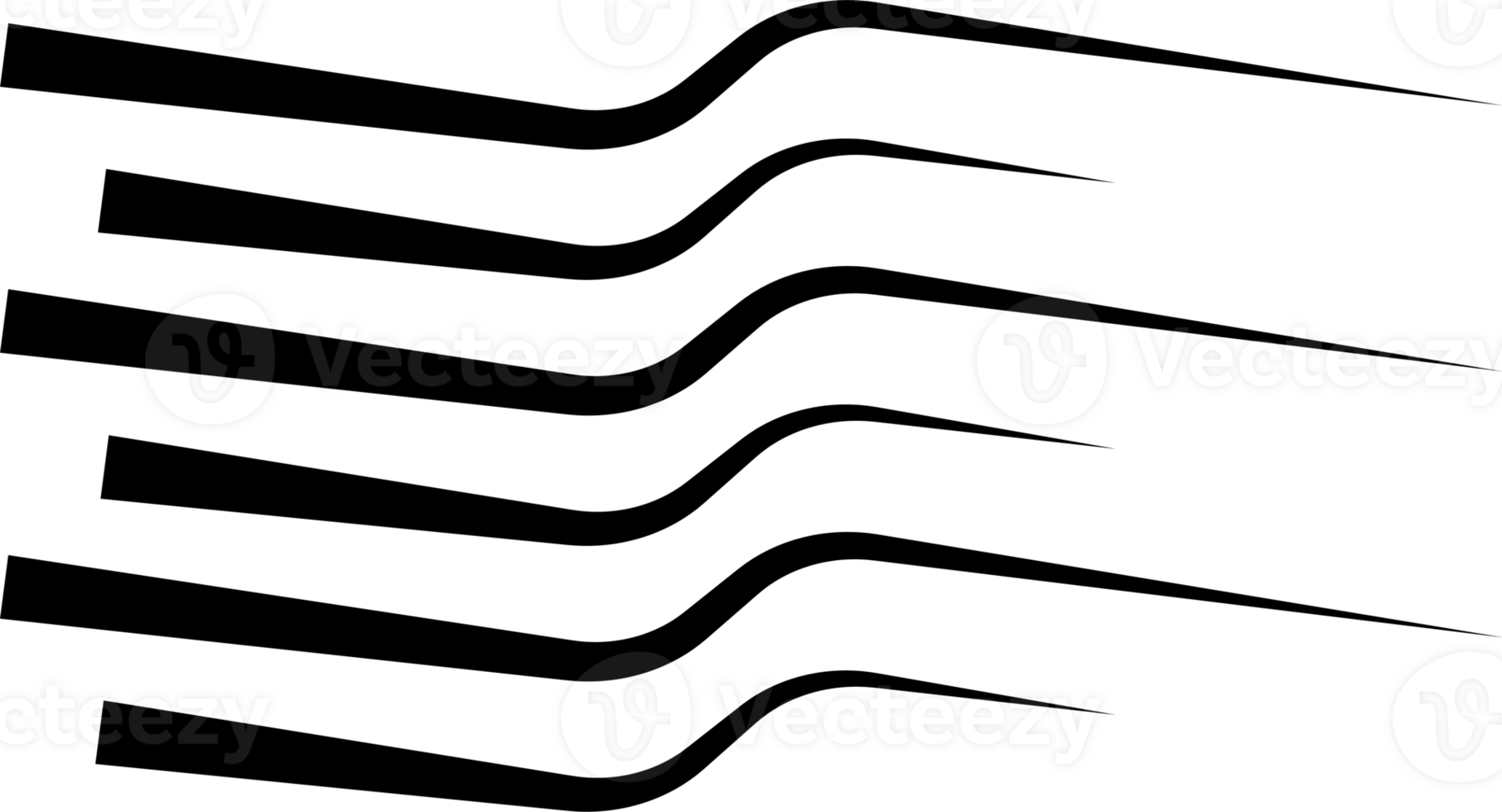 Black speed lines, motion lines. PNG with transparent background