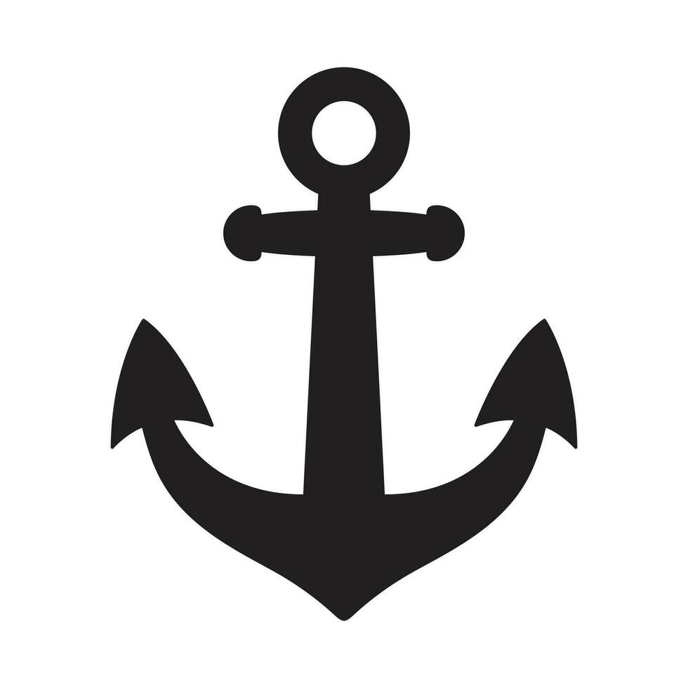 Anchor vector icon logo boat symbol pirate helm Nautical maritime illustration graphic simple doodle design