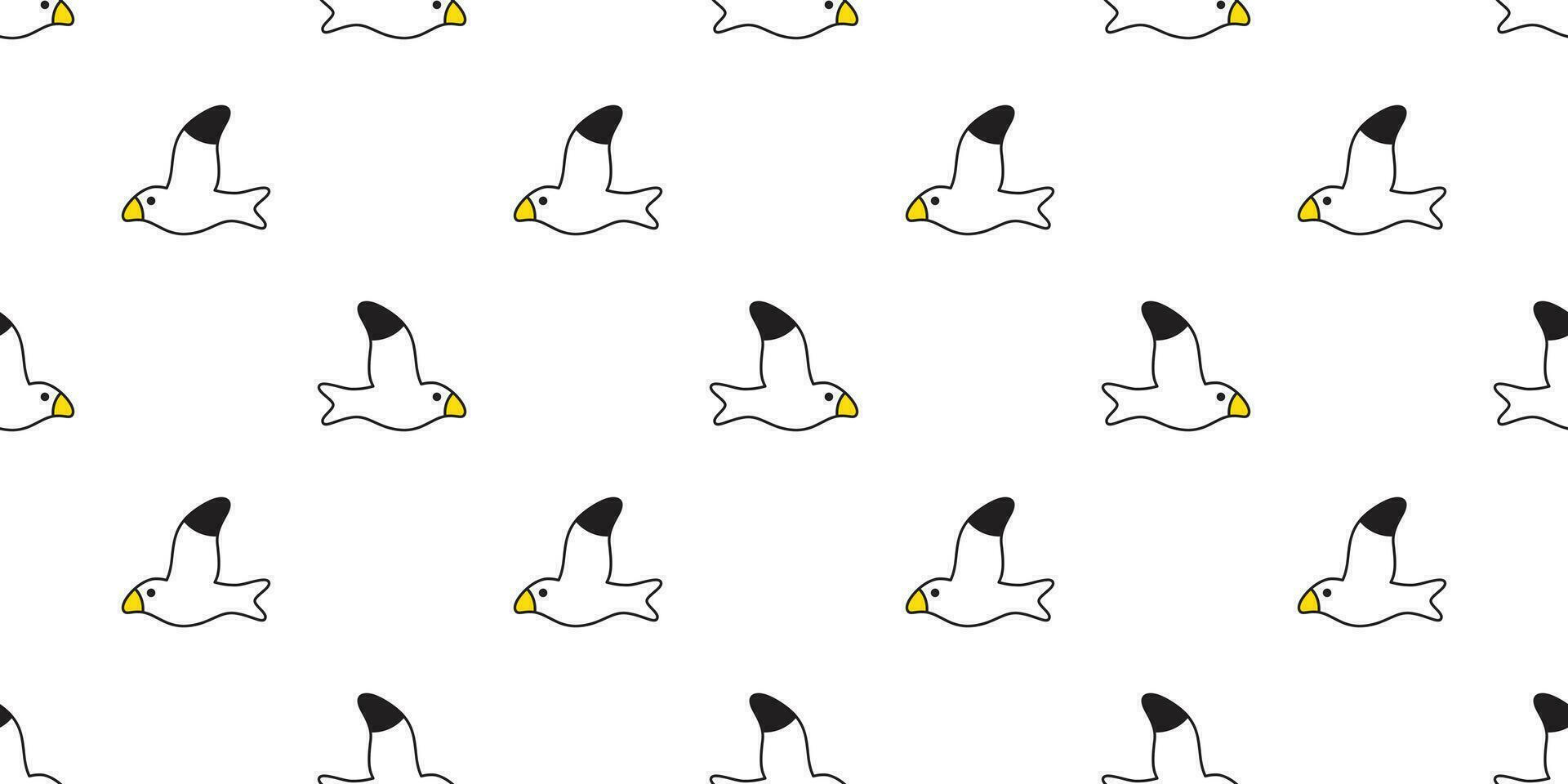bird seamless pattern vector seagull scarf isolated repeat background tile wallpaper cartoon illustration design
