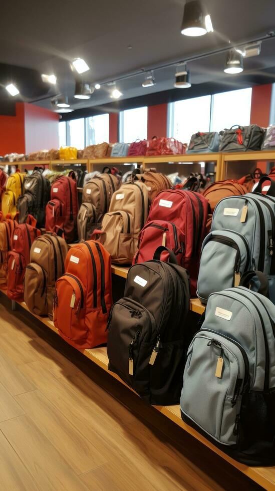 Back to school. backpacks and textbooks photo