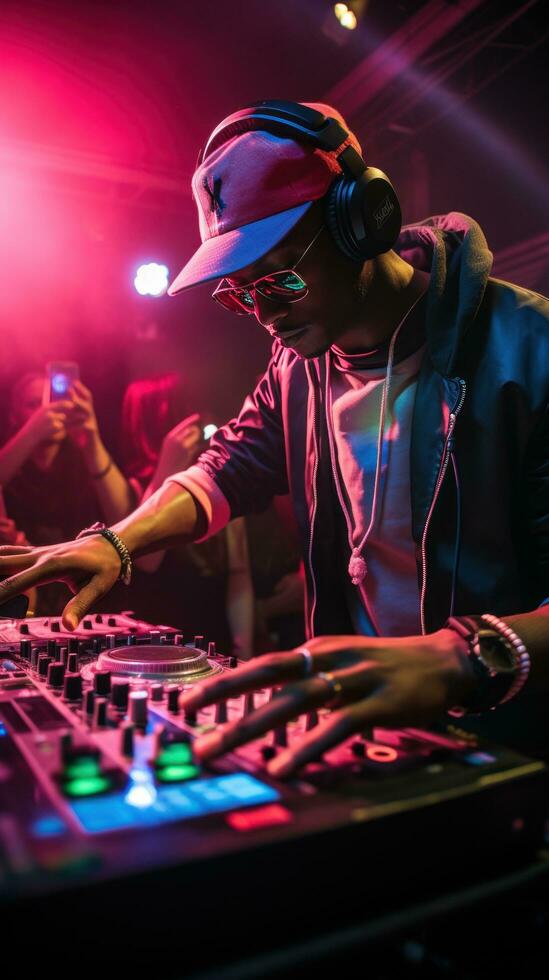DJ hypes up crowd with electrifying beats photo