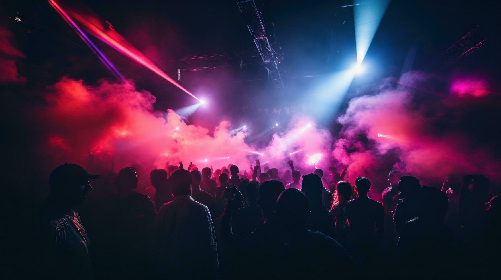 Otherworldly ambiance with smoke and lasers photo