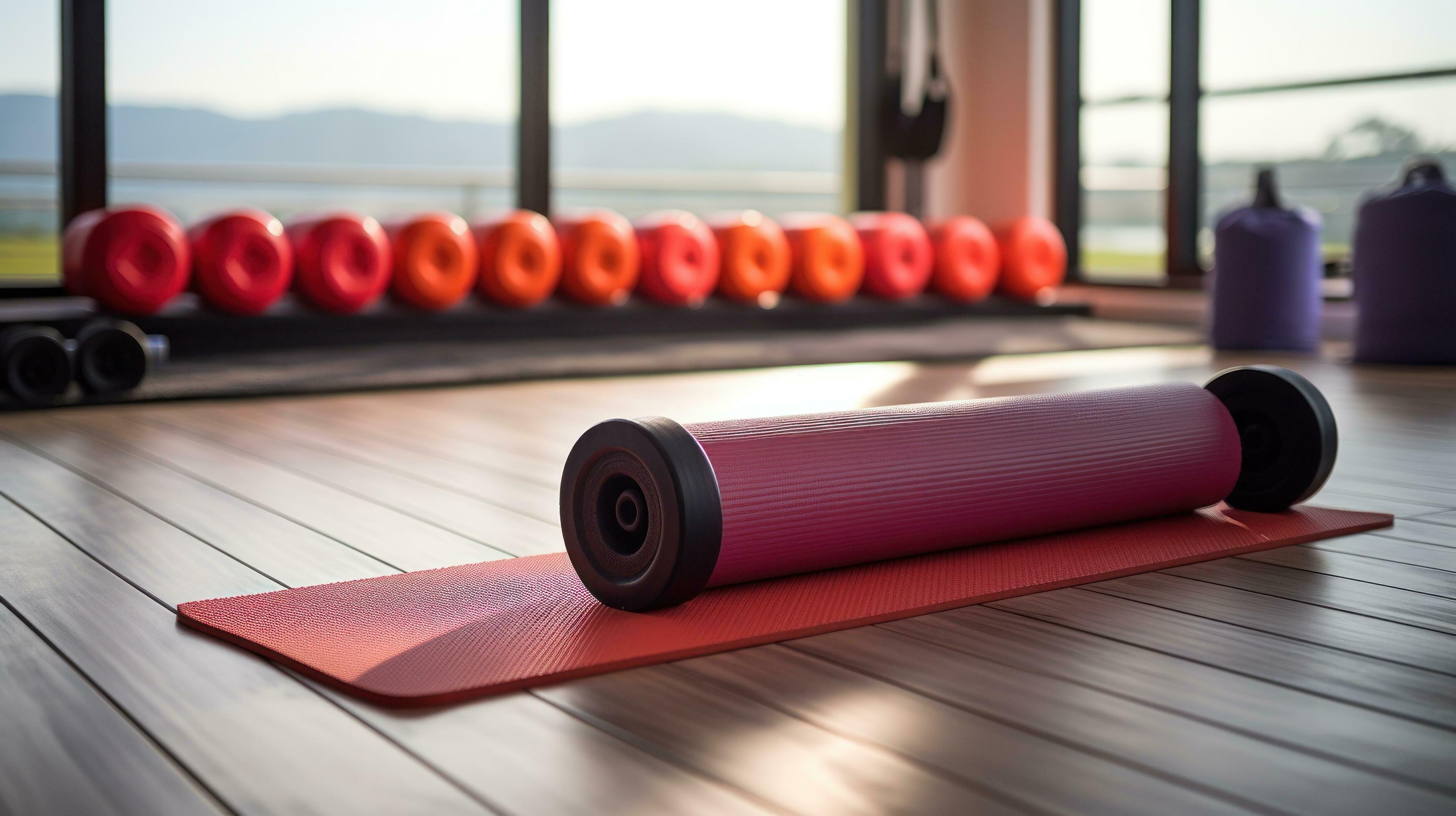 Fitness motivation. weights and yoga mats 29802517 Stock Photo at Vecteezy
