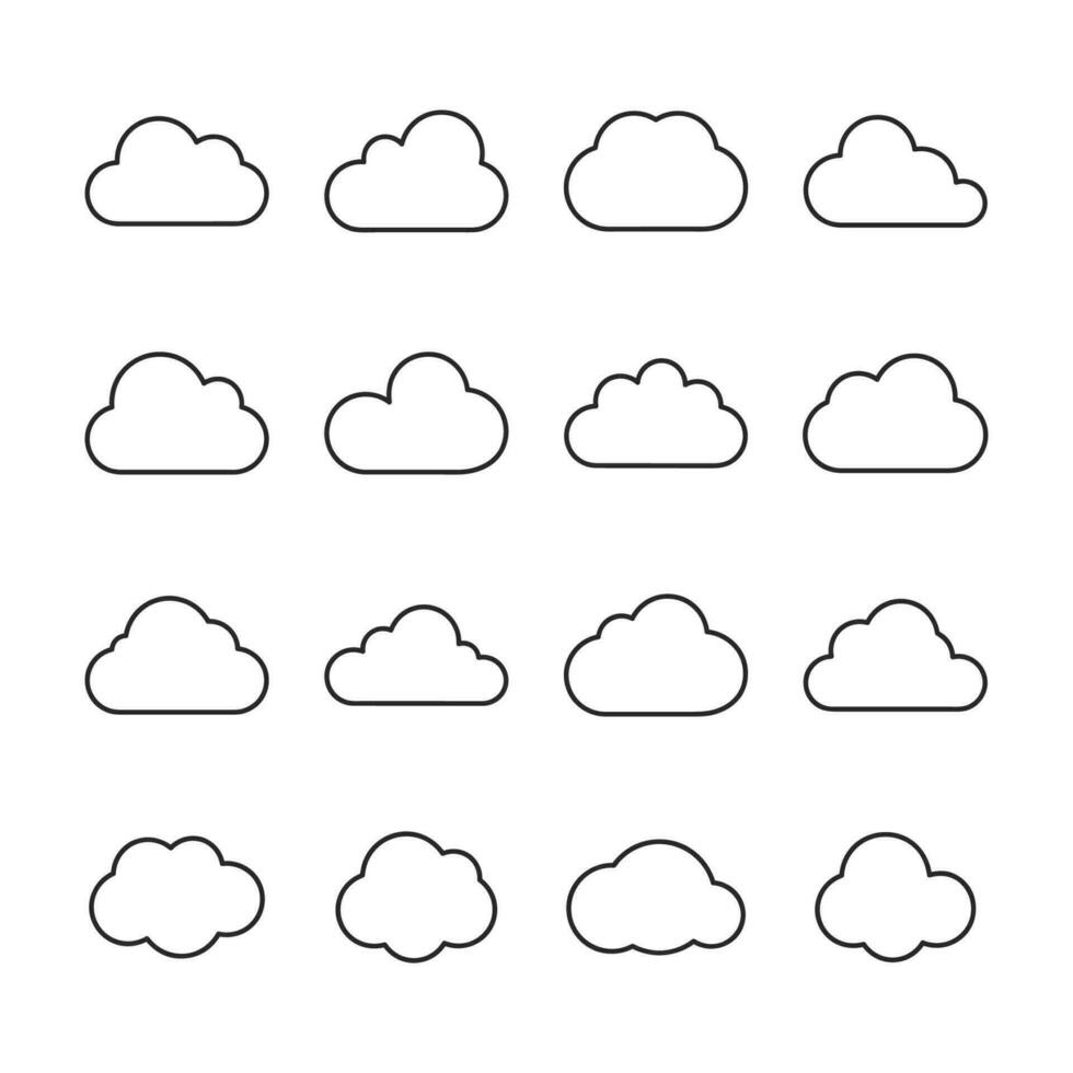 Clouds line art icon. Cloud and meteorology concept. vector