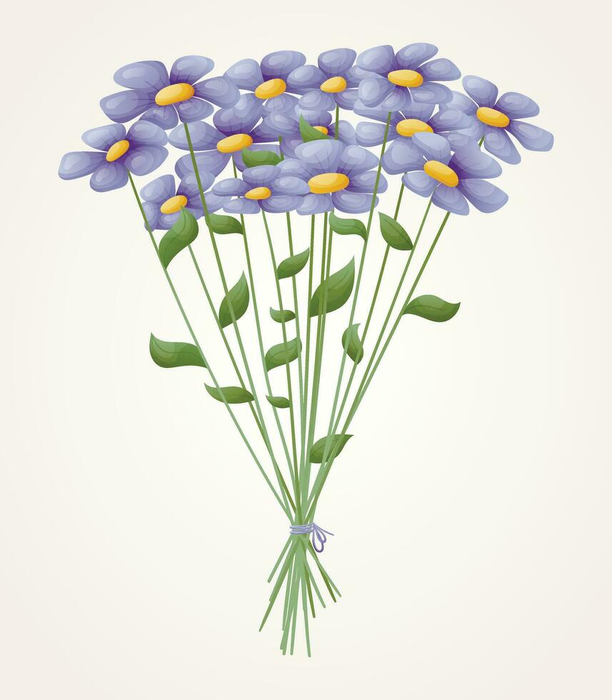 vector ramo de flores de púrpura flores silvestres