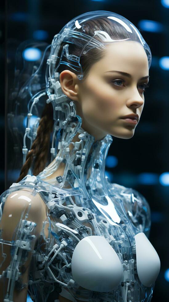 Image of humanoid robot powered by AI photo