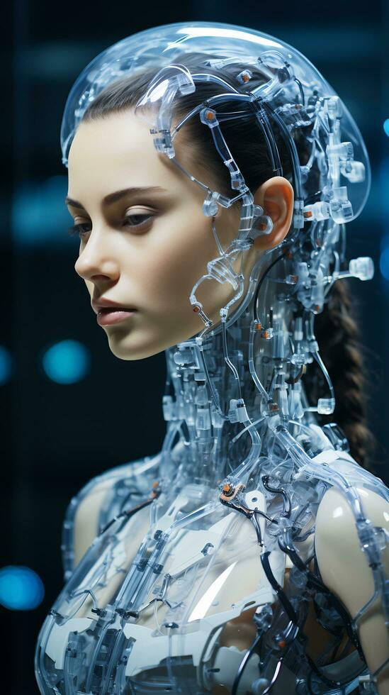 Image of humanoid robot powered by AI photo