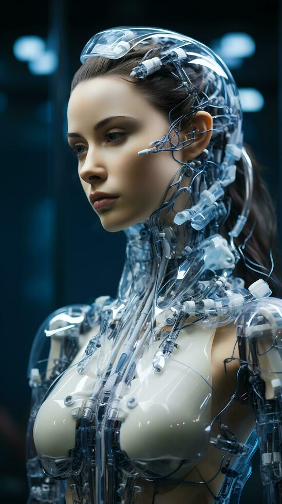 Image of humanoid robot powered by AI photo