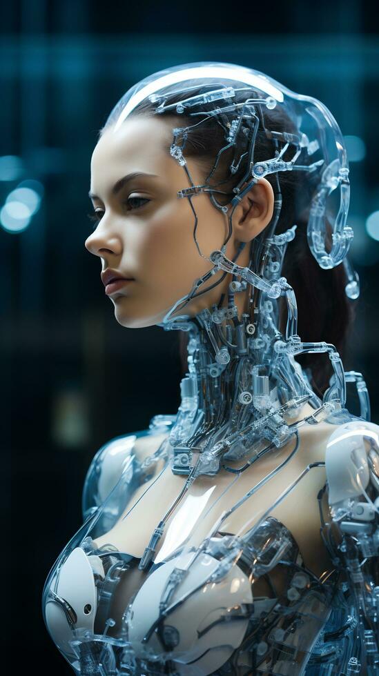 Image of humanoid robot powered by AI photo