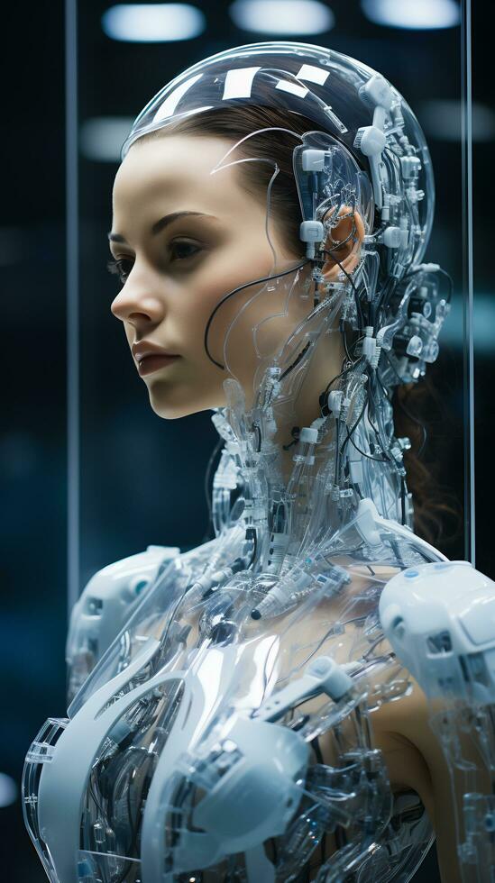 Image of humanoid robot powered by AI photo