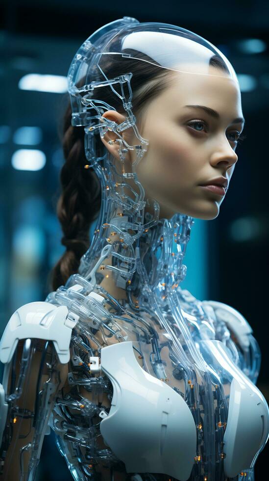 Image of humanoid robot powered by AI photo