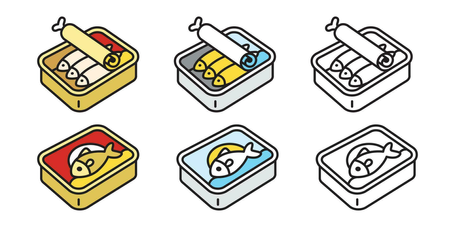 cat vector food fish can tuna salmon kitten calico icon symbol logo cartoon character doodle illustration design