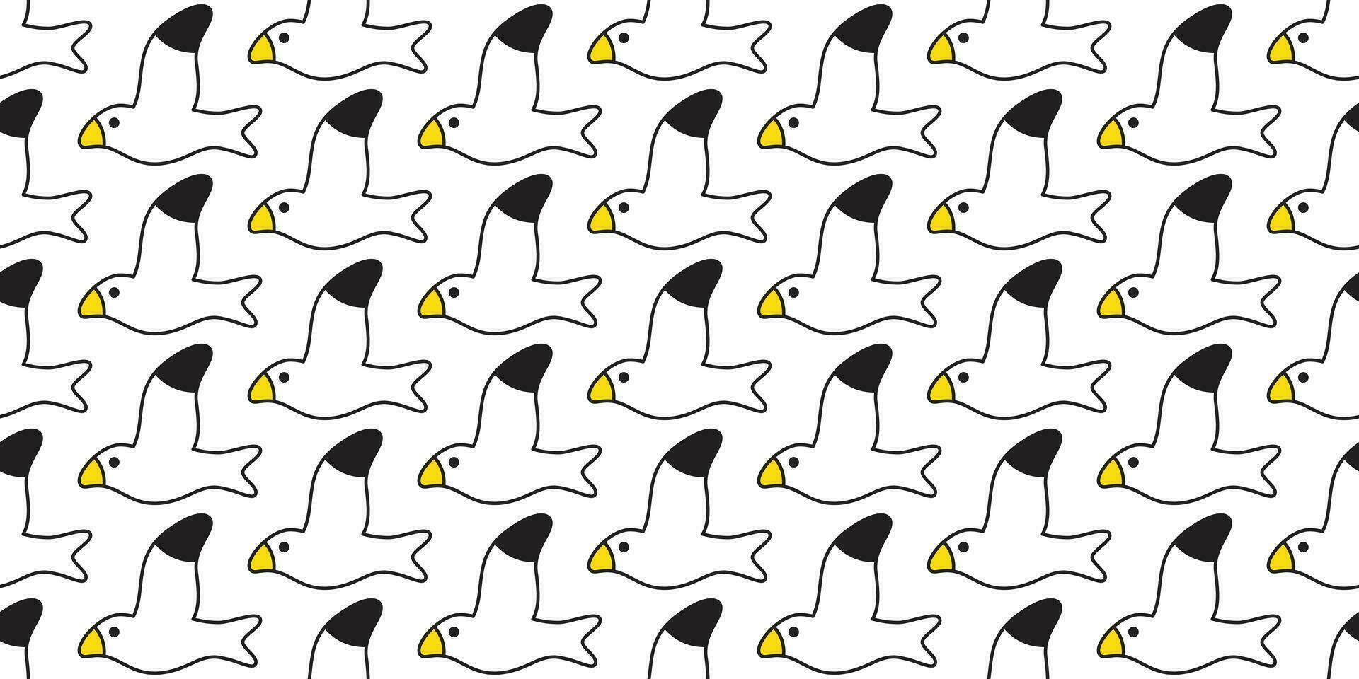 bird seamless pattern vector seagull scarf isolated cartoon tile wallpaper repeat background illustration design