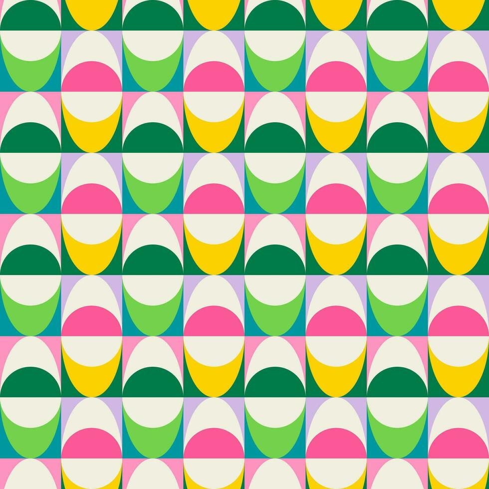 Essential geometric printable seamless pattern with abstract Minimal elegant line form stroke shapes in vibrant colors. Modern simple background in minimalist mid century style vector wall art