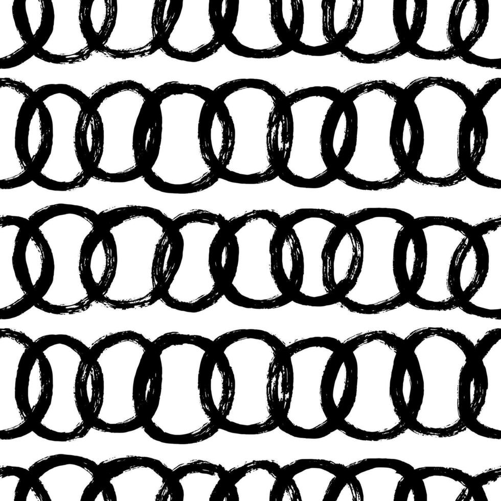 Aesthetic Contemporary printable seamless pattern with abstract line, dot, shape brush stroke in black and white colors. Boho background in minimalist style vector Illustration for wallpaper fabric