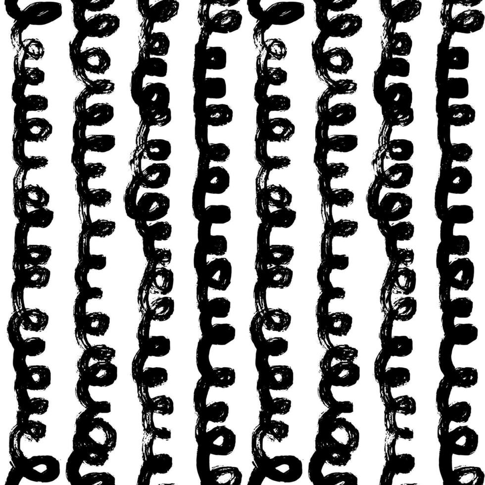 Aesthetic Contemporary printable seamless pattern with abstract line, dot, shape brush stroke in black and white colors. Boho background in minimalist style vector Illustration for wallpaper fabric