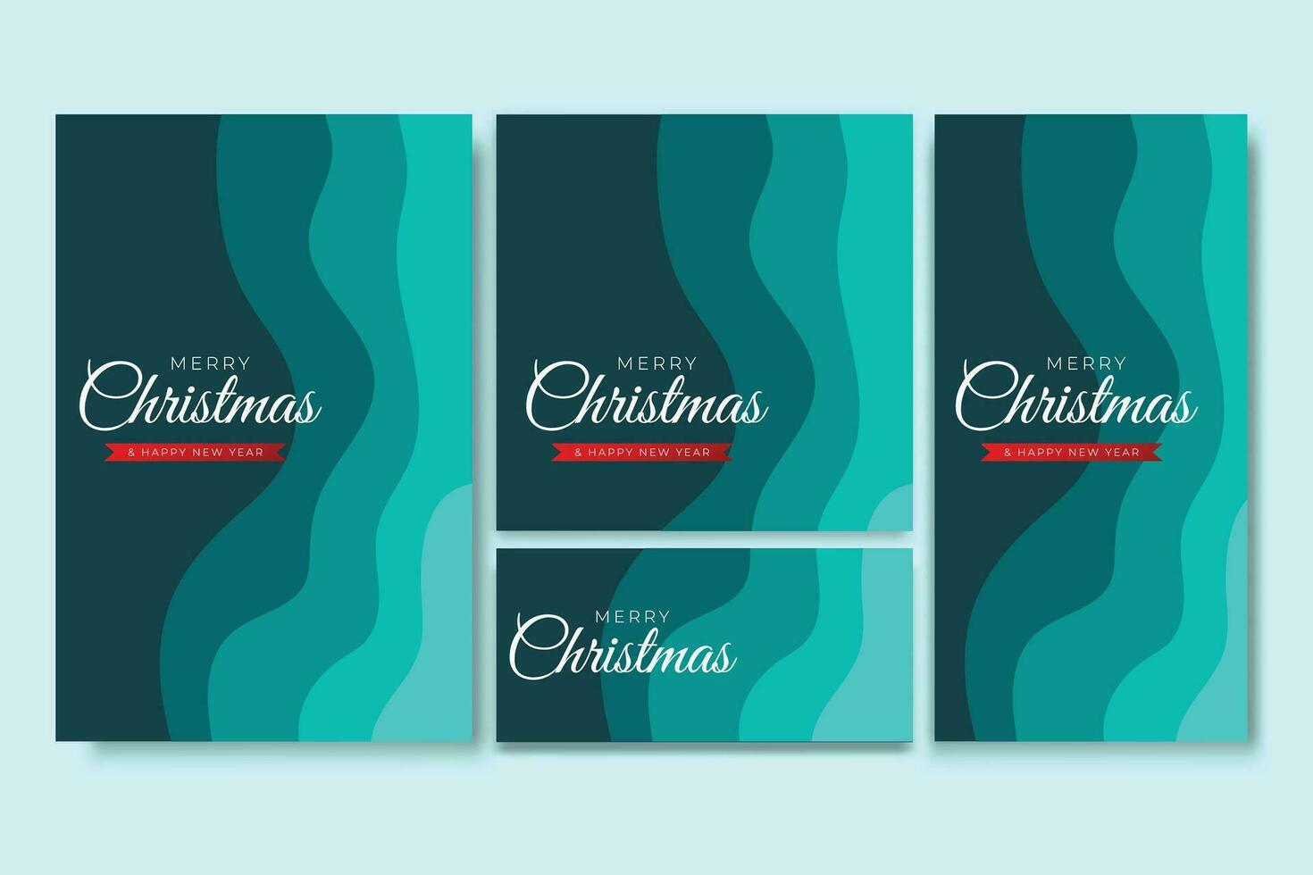 Merry Christmas Flyer and Social media Bundle Set Abstract Background 8 vector