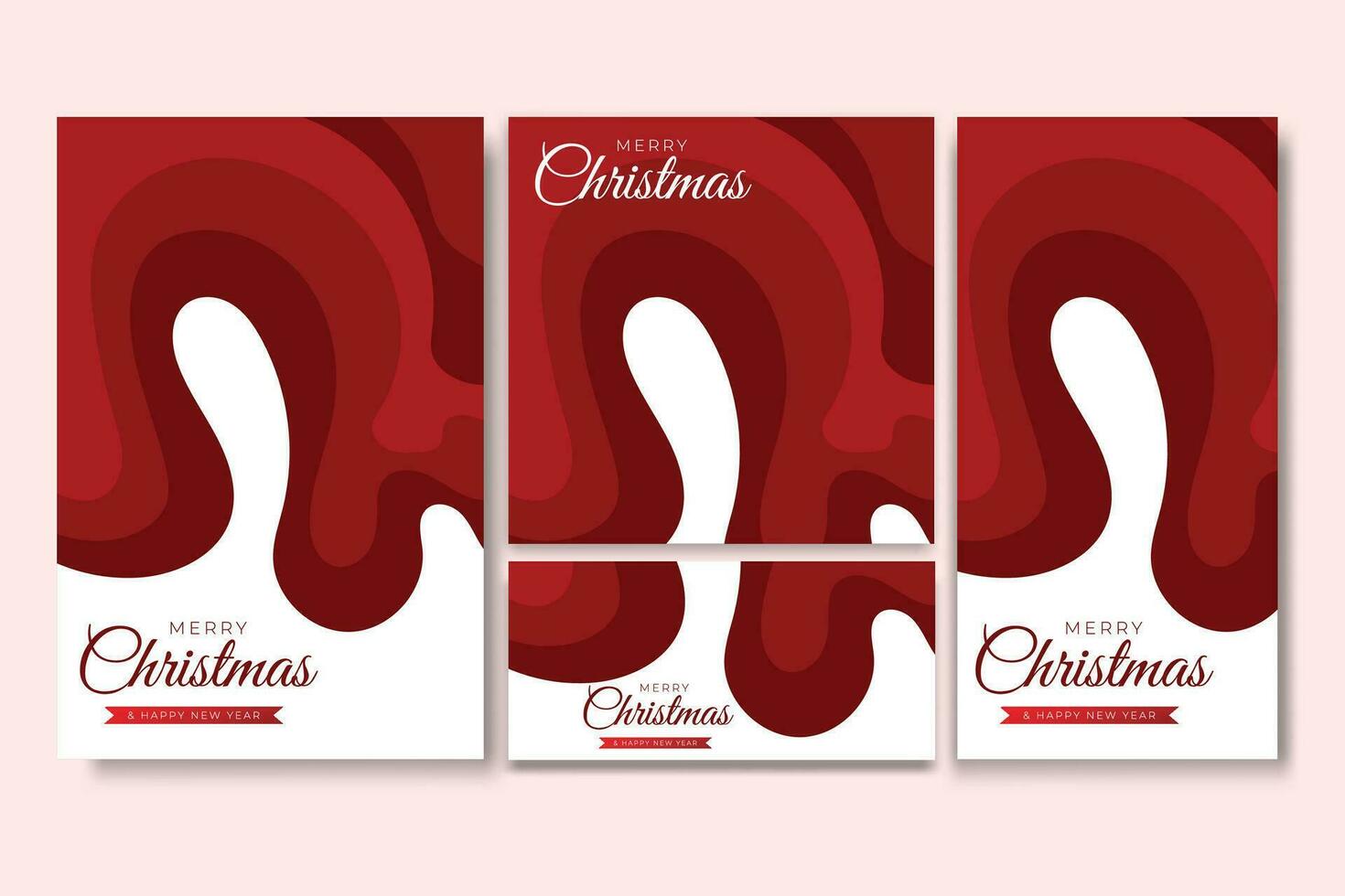 Merry Christmas Flyer and Social media Bundle Set Abstract Background 7 vector