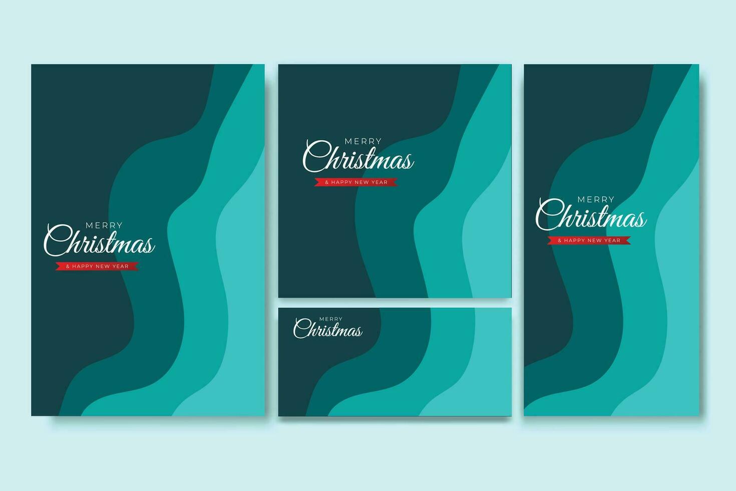 Merry Christmas Flyer and Social media Bundle Set Abstract Background 8 vector