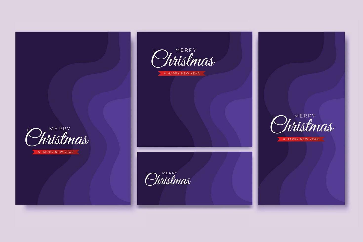 Merry Christmas Flyer and Social media Bundle Set Abstract Background 8 vector