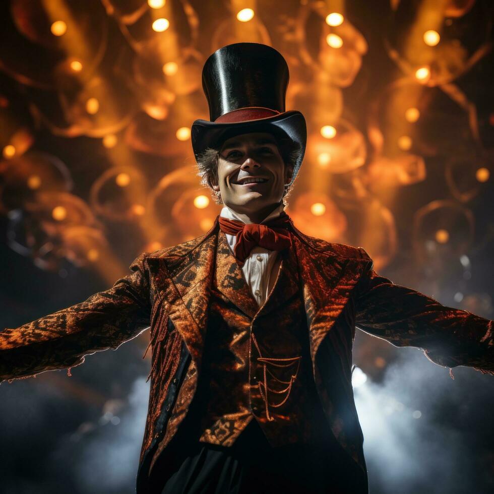 Ringmaster. Captivating leader directing the shows energ photo