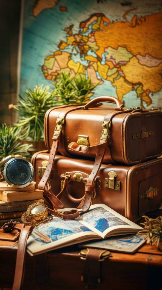 Travel inspiration. passports and luggage photo