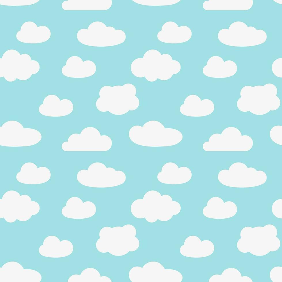 Clouds seamless pattern. Flat design vector