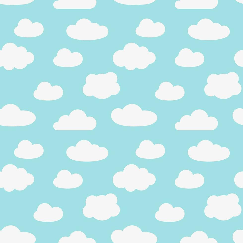 Clouds seamless pattern. Flat design vector