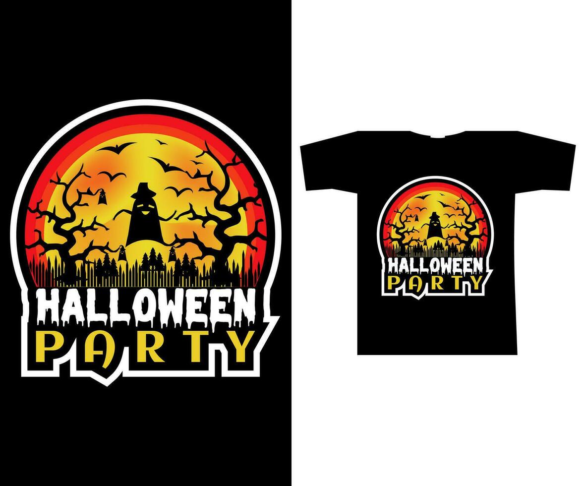 Halloween Party T Shirt Design Free Vector