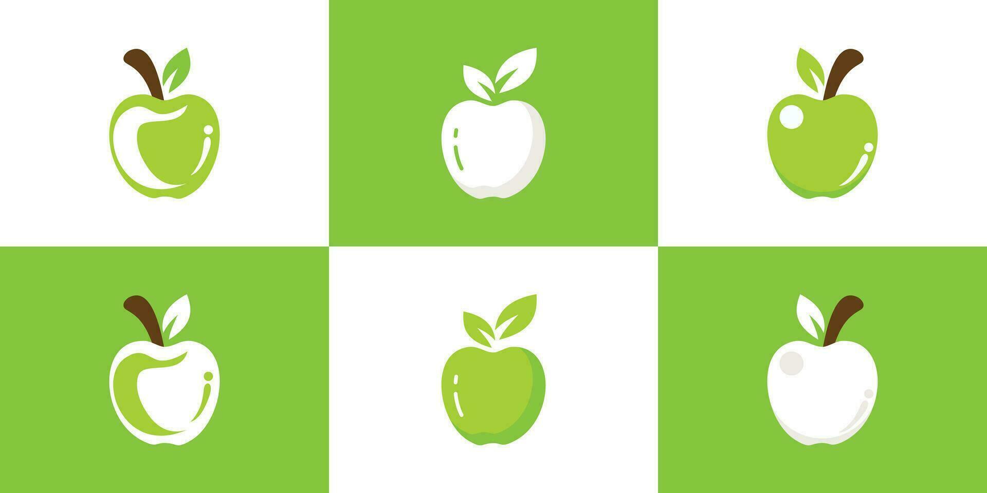 conjunto manzana Fruta logo Fresco Fruta con creativo concepto prima vector