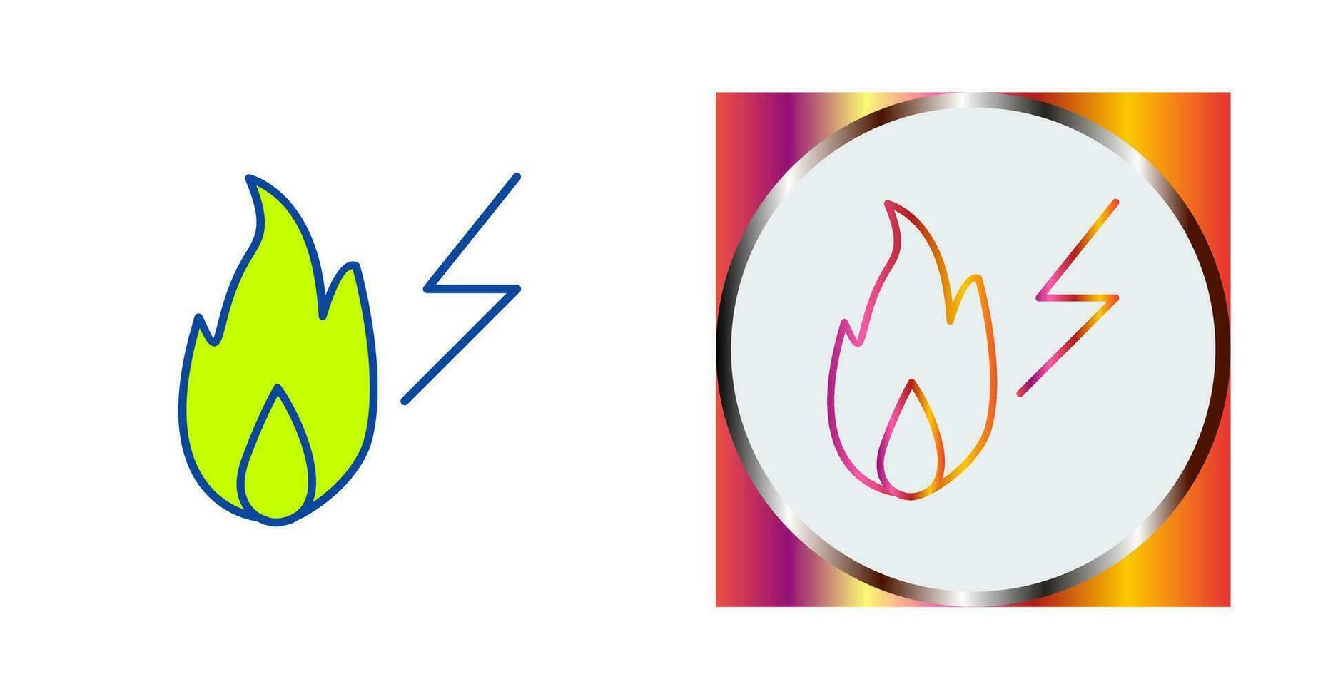 Unique Electricity Fire Vector Icon